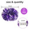 Hooshing 2PCS Purple and Silver Pom Poms Cheer Professional Metallic