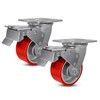 NINOSO 4" Heavy Duty Casters, Swivel Industrial Caster Wheels with