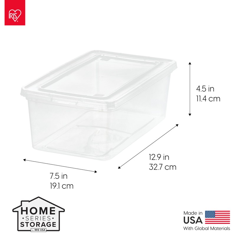 IRIS USA 20-Pack Storage Bins with Lids, 6 Quart, Shoe
