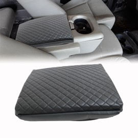 GXARTS Leather Center Console Armrest Cover Cushion Pad Black Compatible with Ford F150 2004 2005 2006 2007 2008