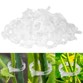 ABOHU Pflanzenclips für kletterpflanzen, 100 Stück Pflanzenklammern Tomatenclips, Kunststoff Tomatenklammern Verbinden Pfeffer Gurke rankhilfe, stützklammern für Gemüse Pflanzen Befestigung - Weiß