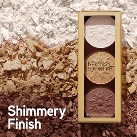 Physicians Formula Paleta de iluminador y contorno Bronce Booster con brocha, acabado mezclable y acumulable - brillo brillante