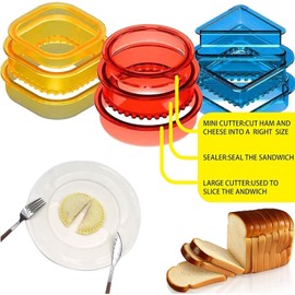 3 Pack Sandwich Cutter, Sealer Bread Sandwich Decruster Pancake Maker, Food Grade Mold DIY Cookie Cutters for Kids Bento Box