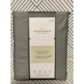 Threshold 🥥 Threshold 400 Thread Count Cotton Sateen 3-Piece Sheet Set Xl Twin Gray