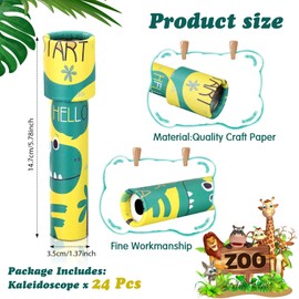 24 Pcs Classic Kaleidoscopes Educational Toys Return Gifts Paper Tumble Tube Prism Lens Old Fashioned Vintage Toys Party Favor Valentines Gift for Kids Stock Stuffer, Random Style(Cute Style)