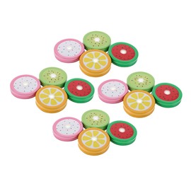 Kisangel 16pcs Reusable Canning Lids with Straw Hole Fruit Pattern Regular Mouth Mason Jar Covers for Easy Drinking Lightweight Tinplate Replacement Lids for Beverages