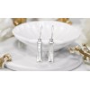 AeraVida Simplicity Dangle Bar Synthetic White MOP Sterling Silver Earrings