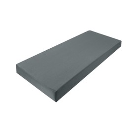FoamRush 4" x 24" x 75" Gel Memory Foam Seat Cushion with Water Resistant Indoor/Outdoor Canvas Dark Grey Cover w/Zip, Upholstery Foam Cushion, Couch Cushion Replacement, Bench Cushion, Medium Firm