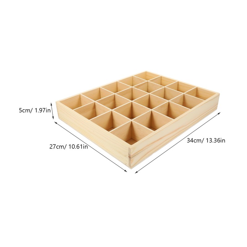 FOMIYES Closet Drawer Divider Wooden Storage Organizer with 20 Compartment