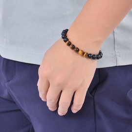 21st/30th/40th/50th/60th Birthday Gifts for Him, Tiger Eye Stone Bracelet, Birthday Gifts for Son/Grandson/Dad/Boyfriend/Husband/Brother/Nephew Men (50 birthday bracelet)