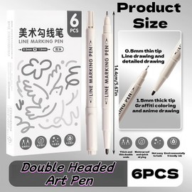 Omeblos Calligraphy Pens,Black Pen,Fine Liner Pens Black,for Beginners Writing Signature Illustration Design Drawing Cards Sketching Book Bullet Journal Paper Wood Canvas Hand Lettering Art Pen 6 Pack