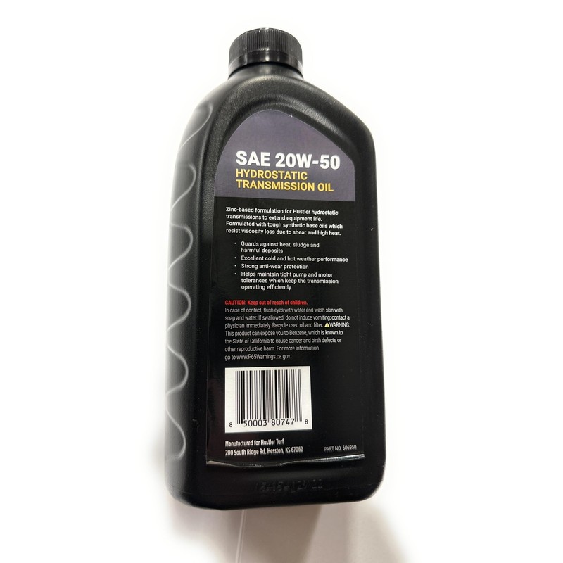 Hustler Zero Turn Lawn Mower SAE 20W50 Hydrostatic Transmission Oil