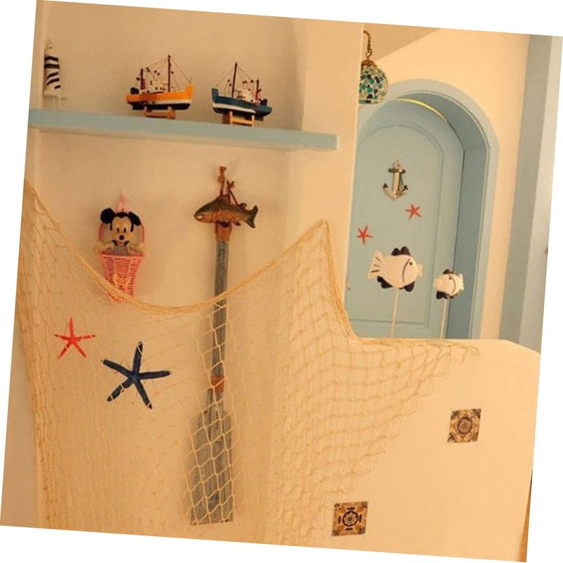 LABRIMP Wall Hanging Nautical Fishing Net Decoration for Luau Party