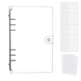 A6 Size Sticker Notebook, Transparent Binder, Sticker Notebook, Girls, Cute, [Binder x 1, Card Sleeve Refills x 2, Underlayment x 2), Sticker Notebook, Character Sticker, A6, Sticker Mount, Storage