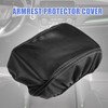 X AUTOHAUX Carbon Fiber Pattern Black Microfiber Leather Armrest Protector
