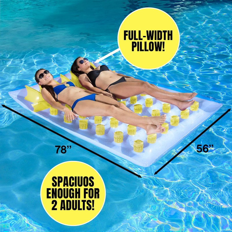 Poolmaster Double French Pocket Large Two Person Inflatable Swimming Pool