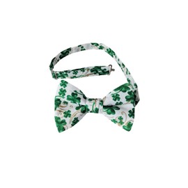 Holiday Bow Ties Mens St. Patrick’s Day Bow Tie White Green Shamrocks, Adult (Adult)
