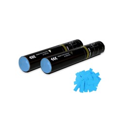 VomGuten Pack of 2 Manual Confetti Cannons (Light Blue, 30 cm)