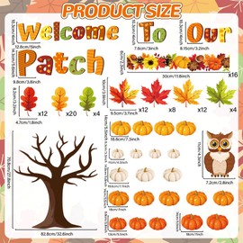 gisgfim Fall Classroom Bulletin Board Decorations Welcome to Our Patch Maple Leaves Pumpkin Paper Cutouts Fall Tree Bulletin Board Cutouts for Autumn Thanksgiving Classroom Home Wall Decor Supplies