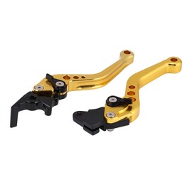Kuuleyn Clutch Brake Lever, 1 Pair CNC Aluminum Alloy, 4 Colors Optional, Motorcycle Clutch Drum Brake Lever Handle for Most Motorcycles(Yellow)