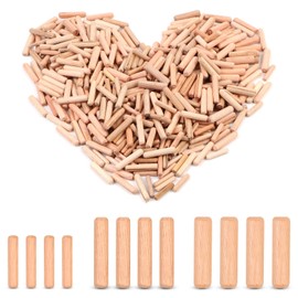 Pack of 500 Wooden Dowels Set 6 mm 8 mm 10 mm, Pieces Wooden Dowels, Wooden Dowel Pins Repair Kit, Suitable for Furniture, Professional Carpenter, DIY, Craft Project, Door, Woodwork