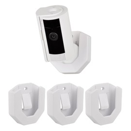 3-Pack No-Drill, No-Screws Wall Mount Compatible with Ring Indoor Cam (1st & 2nd Gen)/Blink Mini/Mini 2 /Blink Outdoor 4/WYZE Cam OG v3 v4 Cameras Adhesive Wall Mount (White)