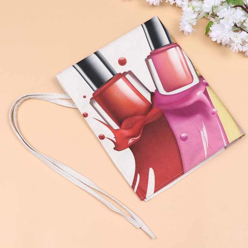 Lurrose Nail Tech Apron Adjustable Neck Long Ties Cosmetic Manicurist