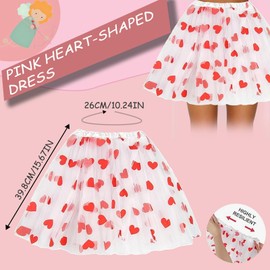 Carnival Women's Heart Tulle Skirt, Valentine's Day White Tutu, Women's Tulle Skirt, Heart Tutu, White Tutu Skirt, Tutu Skirt, Ballet Skirt, Stretchy for Fancy Dress, Carnival, Adult Party Costume,