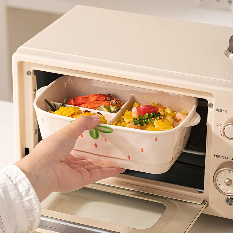 Ceramic Lunch Box, Divided and Covered Lunch Box with Good
