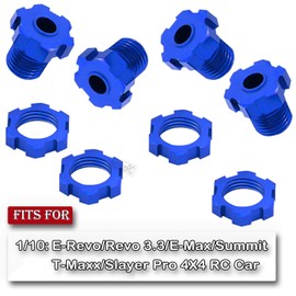 hopsupRC Upgrades Part for 1/10 E-Revo/Revo 3.3/E-Maxx/Summit/T-Maxx/Slayer Pro 4X4,Aluminum 17mm Wheel Nut & Wheel Hex & Splines Wheel Wrench Hops Up,Navy Blue