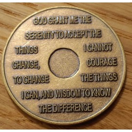 2 Months Alcoholics Anonymous AA Bronze Medallion Coin Sobriety Chip Two Months.