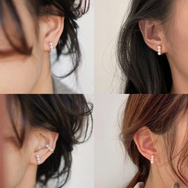 Doyime Women's Earrings, Pearl, Fake Earrings, Parts, Screw-type, Painless, Cute, Fashionable, Made in Japan, Weddings, Birthdays, White, No Piercing Needed, Adult Gift, Metal Allergies, White, Pearl
