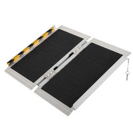 2FT Portable Wheelchair Ramp, Folding Aluminum Handicap Ramps for Home Outside Steps, Non-Skid Threshold Wheel Chair Ramp for Doorways, Stairs, Scooter, Porch, Cart, 800LBS Capacity