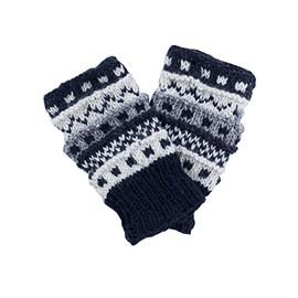 Lakhays Winter hand knit handwarmer, fingerless Gloves-Charcoal