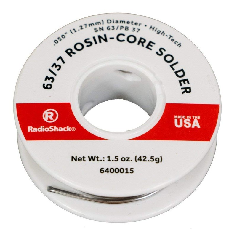 RadioShack SnPb 63/37 Tin/Lead Rosin-Core Solder, 0.050" Diameter - 1.5