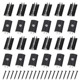 SUPAWAY Pack of 100 Plastic Aluminium Alloy T-Clips for Decking 6 mm Gap Spacing Hidden Spacers with 100 Screws for WPC/BPC Flooring Composite Boards Black