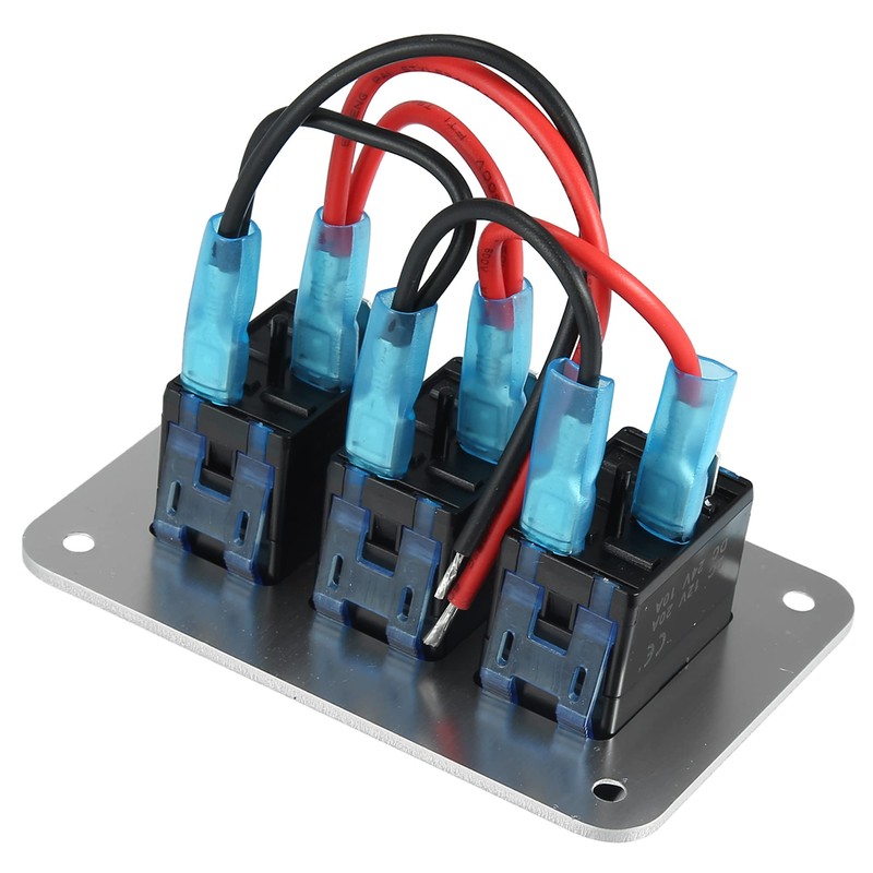 X AUTOHAUX 3 Gang Rocker Switch Panel 3 Pin on