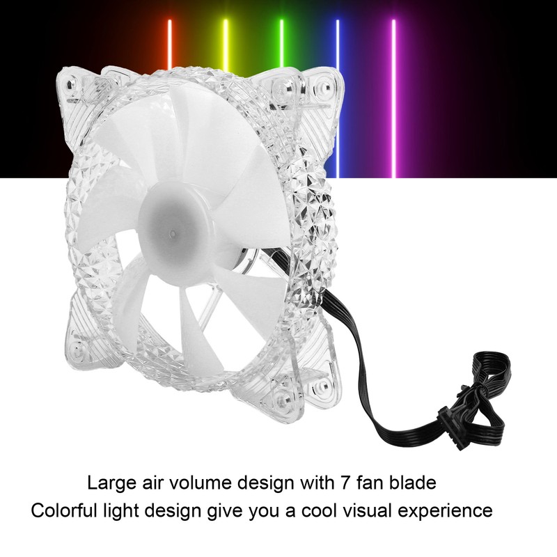 RGB MultiColor CPU Cooling Fan Computer Case Cooler Fan Ventilator