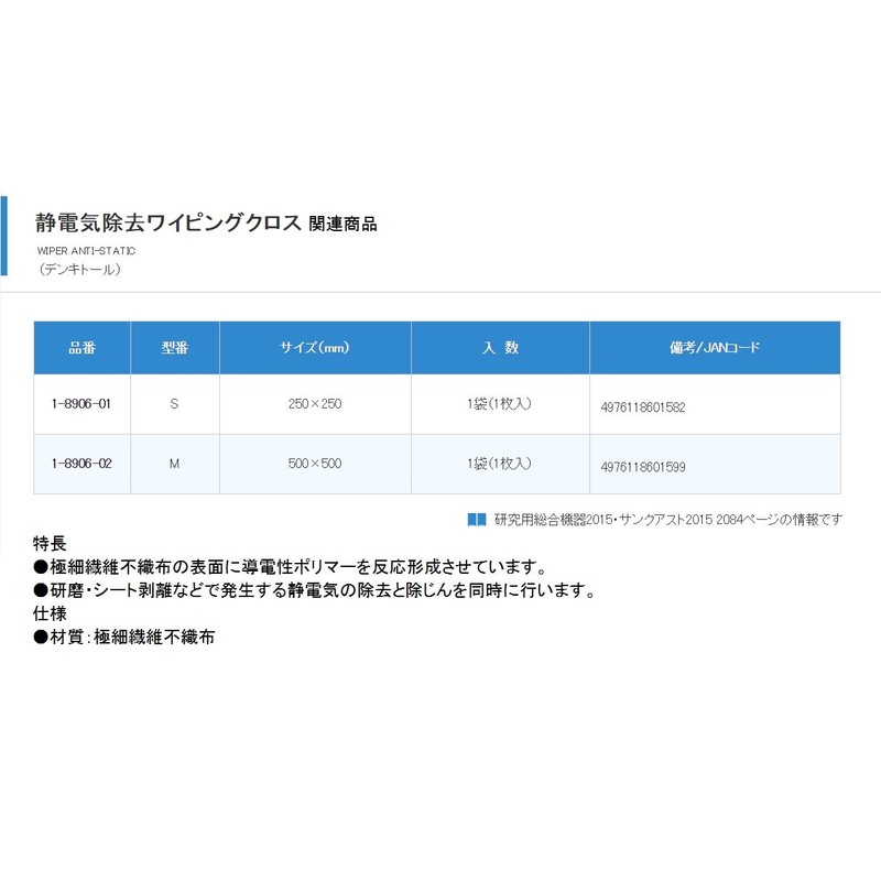 Nippon Vilene Anti-Static Wiping Cloth Denkitol S /1-8906-01