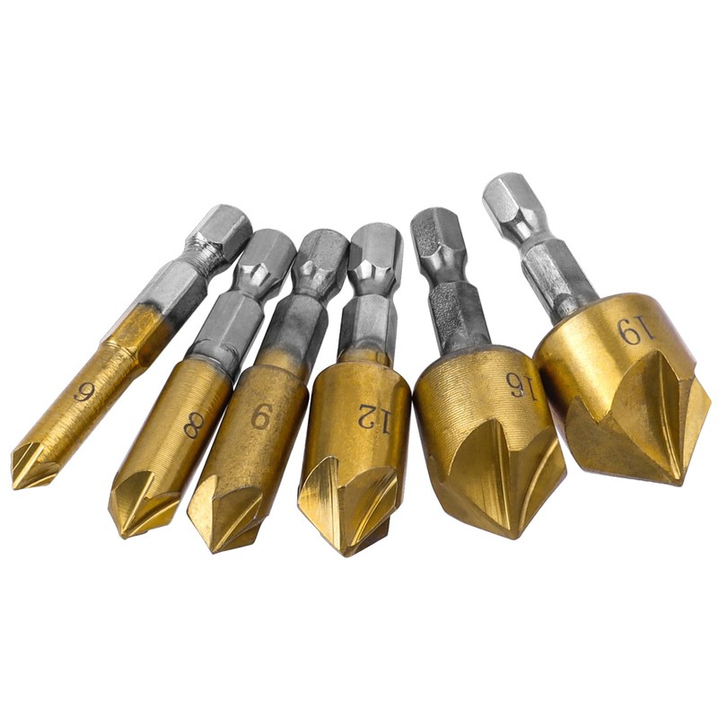 Bestgle Countersunk Bit, Drill Bit, Hexagonal Shaft, Countersunk Bit, 6