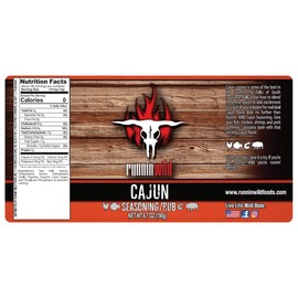 Gourmet Cajun Seasoning | No Artificial Flavors, No MSG added | Premium Cajun Rub for Chicken, Fish, Shrimp and Pork | Runnin Wild Foods, 6.7 ounces