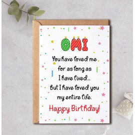 WallaDesign Omi Birthday Card - Omi I Have Loved You My Entire Life - First Birthday As Omi Card - Happy Birthday Omi From Bump - Happy Birthday Omi Card - Special Omi Card