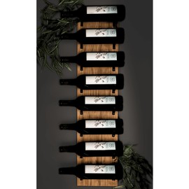 Blue River Goods Wine Rack Wall Mounted | Wooden Wall Wine Rack with 8 Bottle Storage and Matte Black Brackets | Wine Wall Rack with Rustic Finish | Perfect for Small Spaces