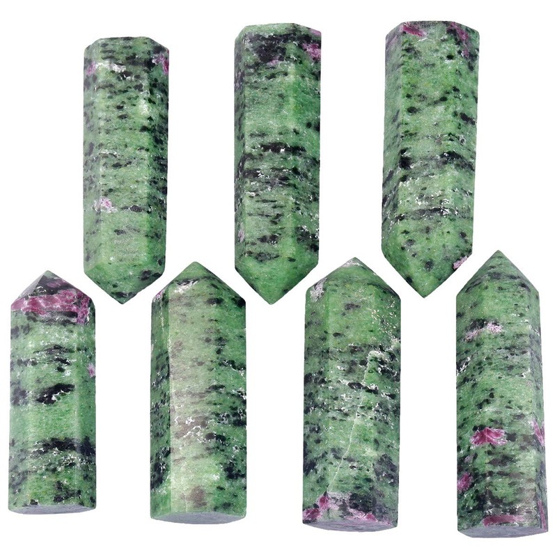 mookaitedecor Pack of 3 Natural Crystal Dots, Healing Crystal Rods