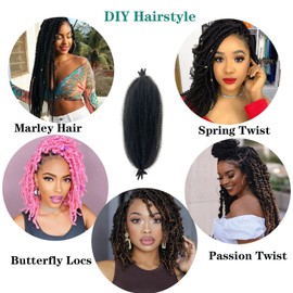 Cuban Twist Hair 16 Inch Springy Afro Twist Hair Marley Twist Braiding Hair 2 Packs Soft Spring Afro Kinky Twist Braiding Hair Extension Wrapping Hair for Soft Locs Marley Hair for Faux Locs