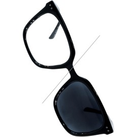 Bliss Leather Wellington Sunglasses, Photochromic Lenses, Lens Color Changes, Black Rim, Eye Friendly, Blocks 99.9% of UV Rays, shiny black/clear-grey