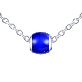 Yumilok Women's Necklace Men's Stainless Steel Necklace with Pendant Continuity Pearl Thermal Mood Colour Changing for Women and Men, Stainless Steel