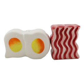 Ebros Gift Big American Breakfast Thick Bacon And Sunny Side Up Eggs Decorative Ceramic Salt And Pepper Shakers Figurines With Magnets