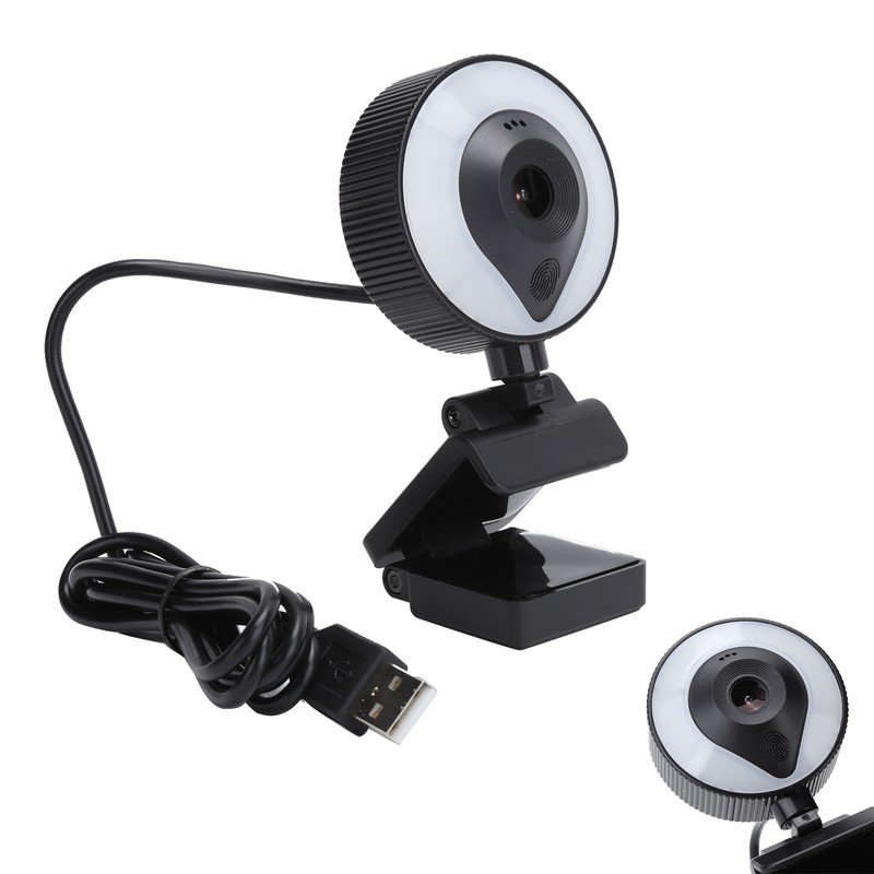 Webcam Full HD Computer Live Recording Touch Dimming Camera with