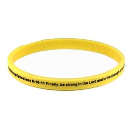 Godstrong 8260005 Set of 3 Ephesians 6:10-11 Thin Silicone Bracelet Band 6mm Size